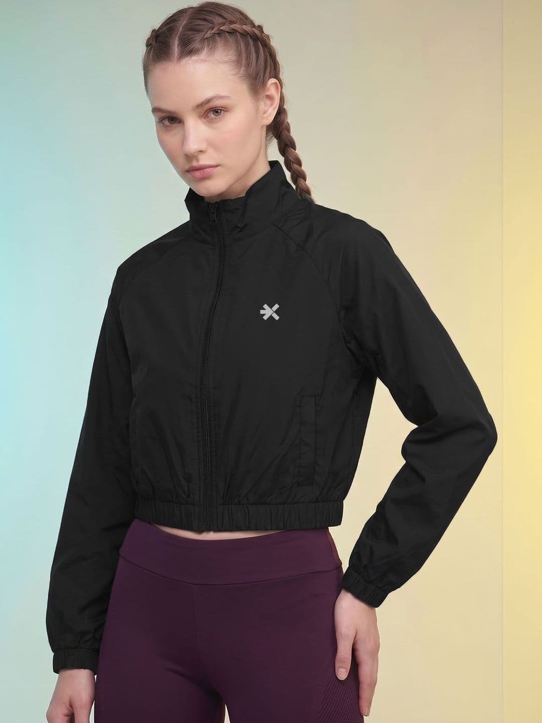 HRX by Hrithik Roshan Women Brand Logo Lightweight Crop Training or Gym Sporty Jacket thumbnail 5