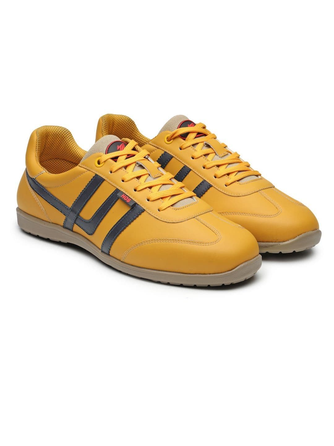 HOS Men FELIX Colourblocked PU Coated Leather Lace-Up Sneakers Casual Shoes thumbnail 3