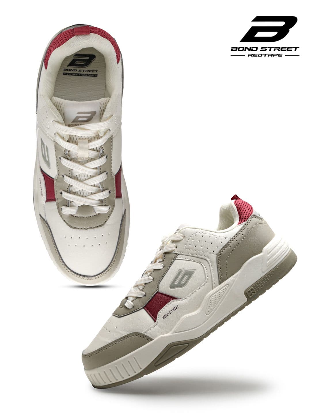 Bond Street By Red Tape Men Colourblocked Round Toe Sneakers thumbnail 7