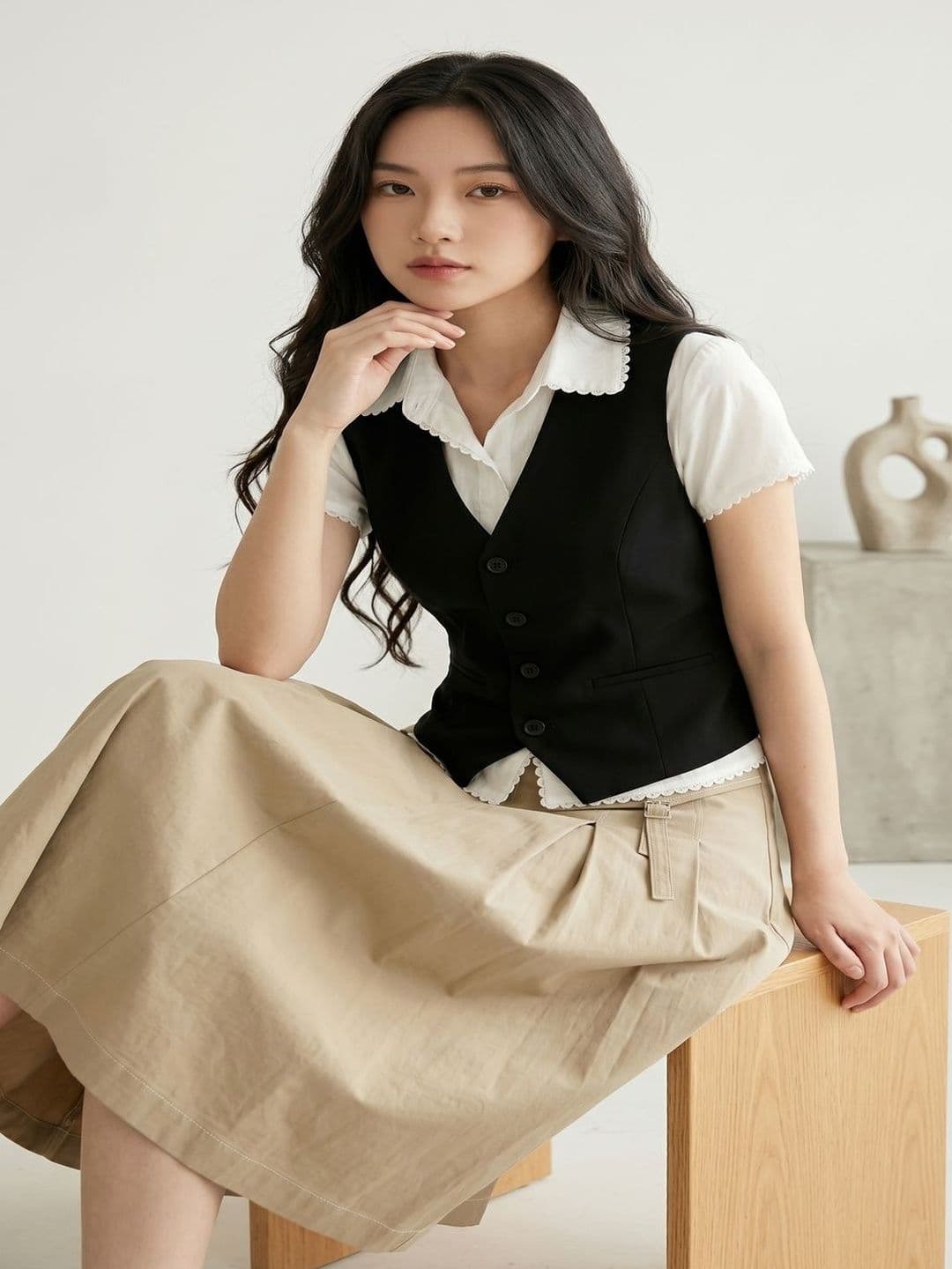THE FASHION HUB Slim Fit  V Neck Waistcoat thumbnail 3