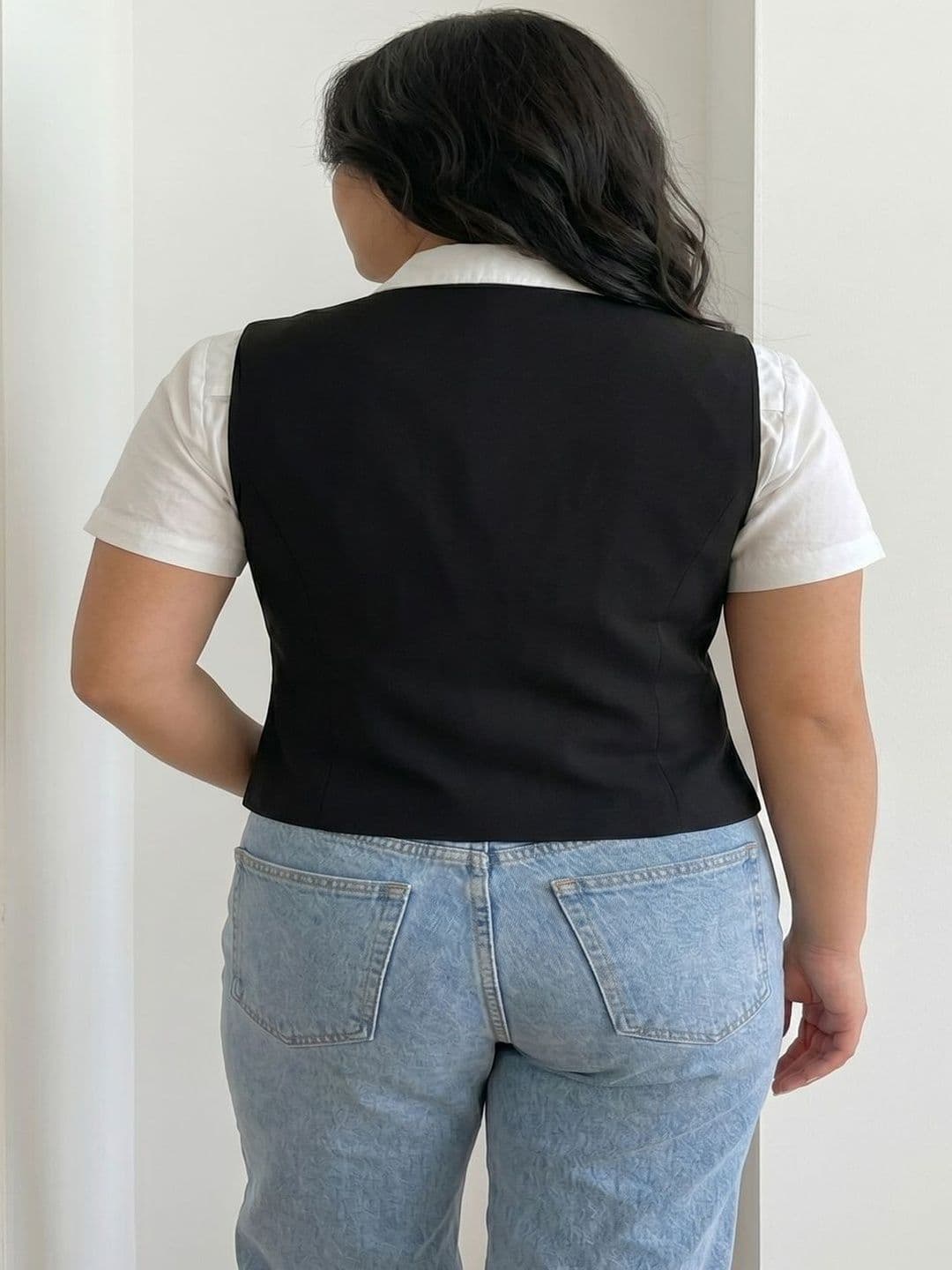 THE FASHION HUB V-Neck Woven Formal Waistcoat thumbnail 3