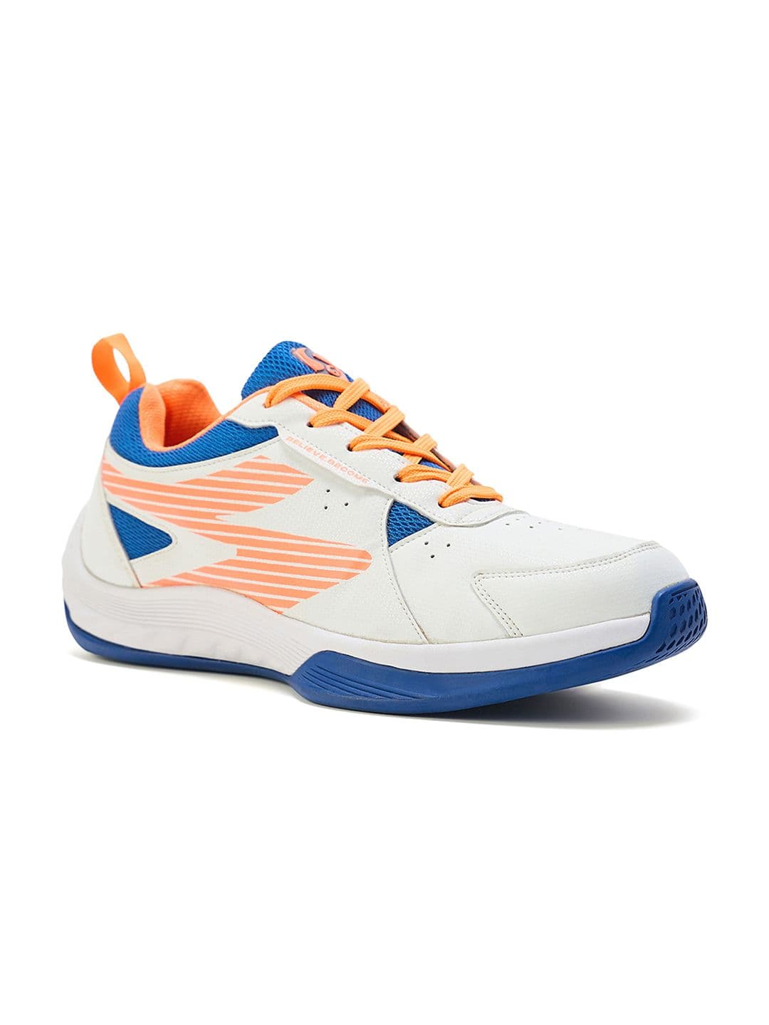 SG Ease White-Orange All-court shoes best for Badminton Pickleball & Tennis Shoes - view 1