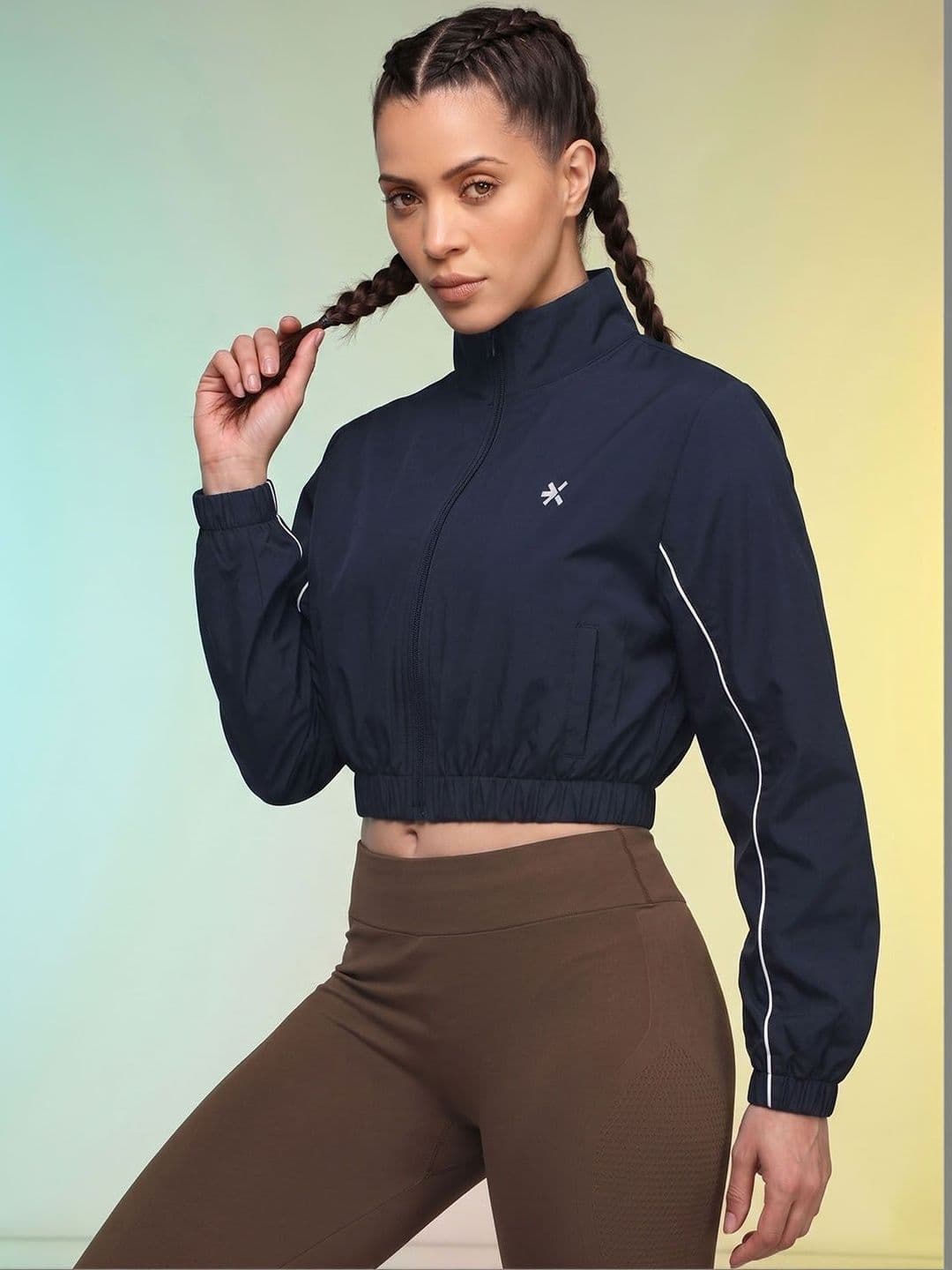 HRX by Hrithik Roshan Women Training or Gym Sporty Jacket Wth Embroidered thumbnail 3