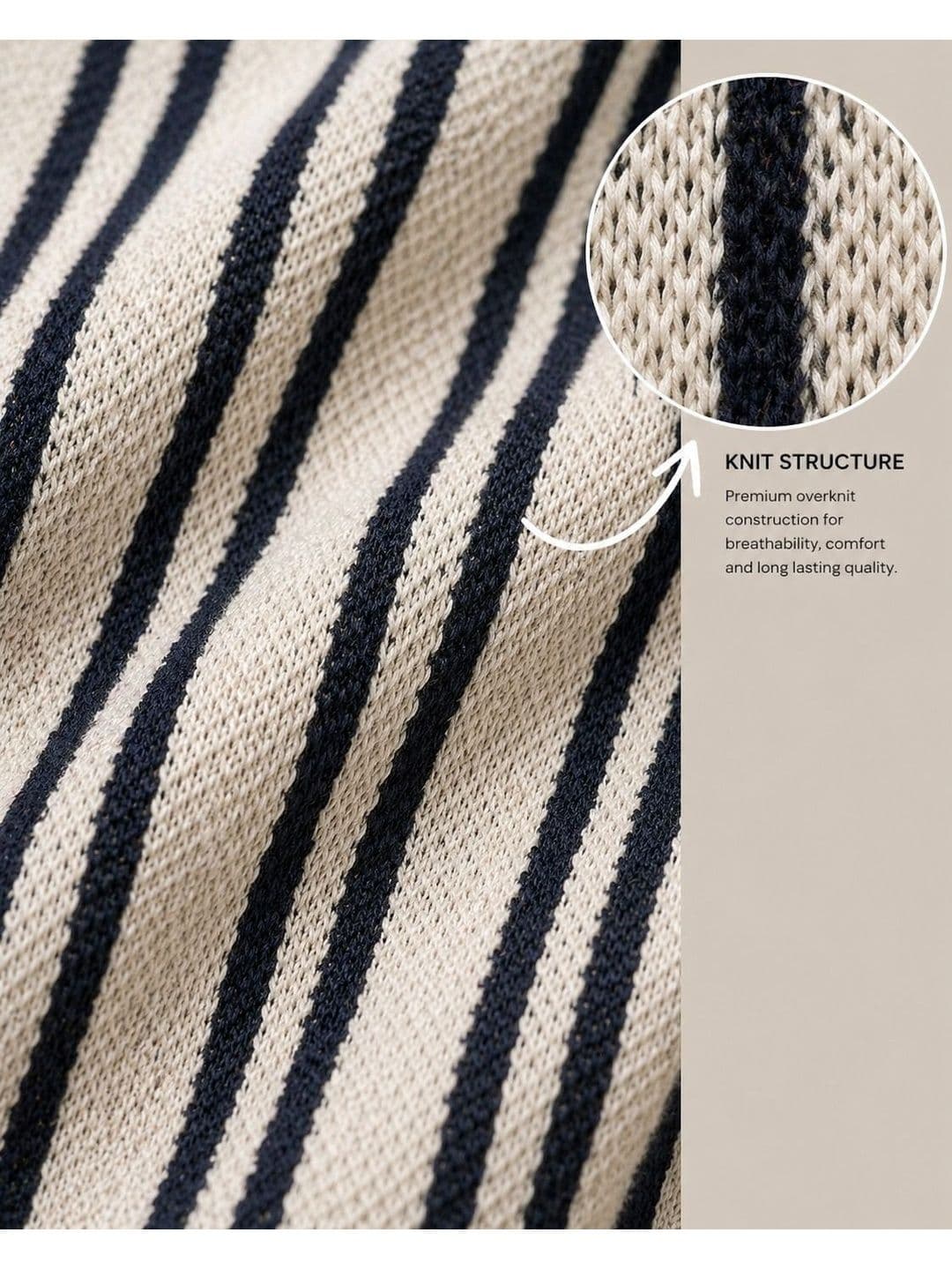 Raves Men Striped Polo Collar Bio Finish T-shirt thumbnail 4