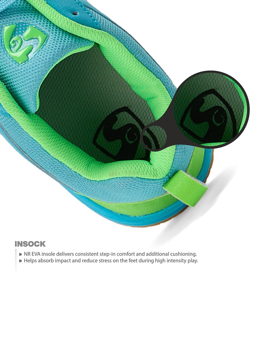 SG Court Pro Shoes Aqua-Lime Green best for Badminton, Pickleball & Tennis Shoes thumbnail 2
