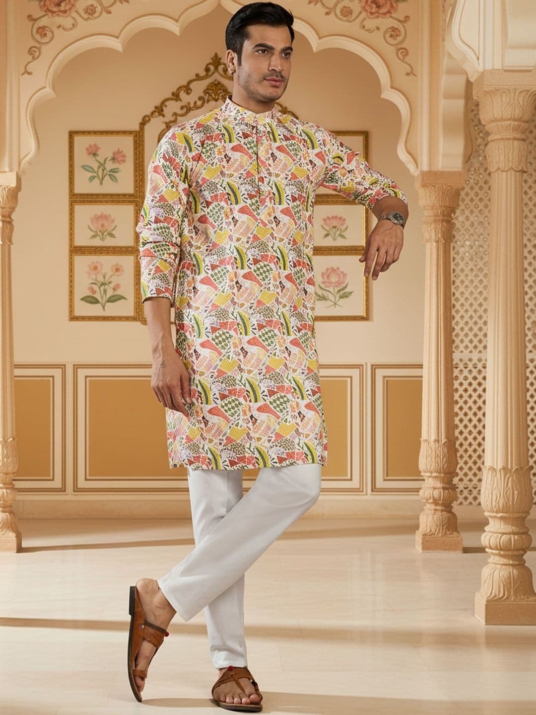 RANGRAAG Men Printed Kurta thumbnail 5