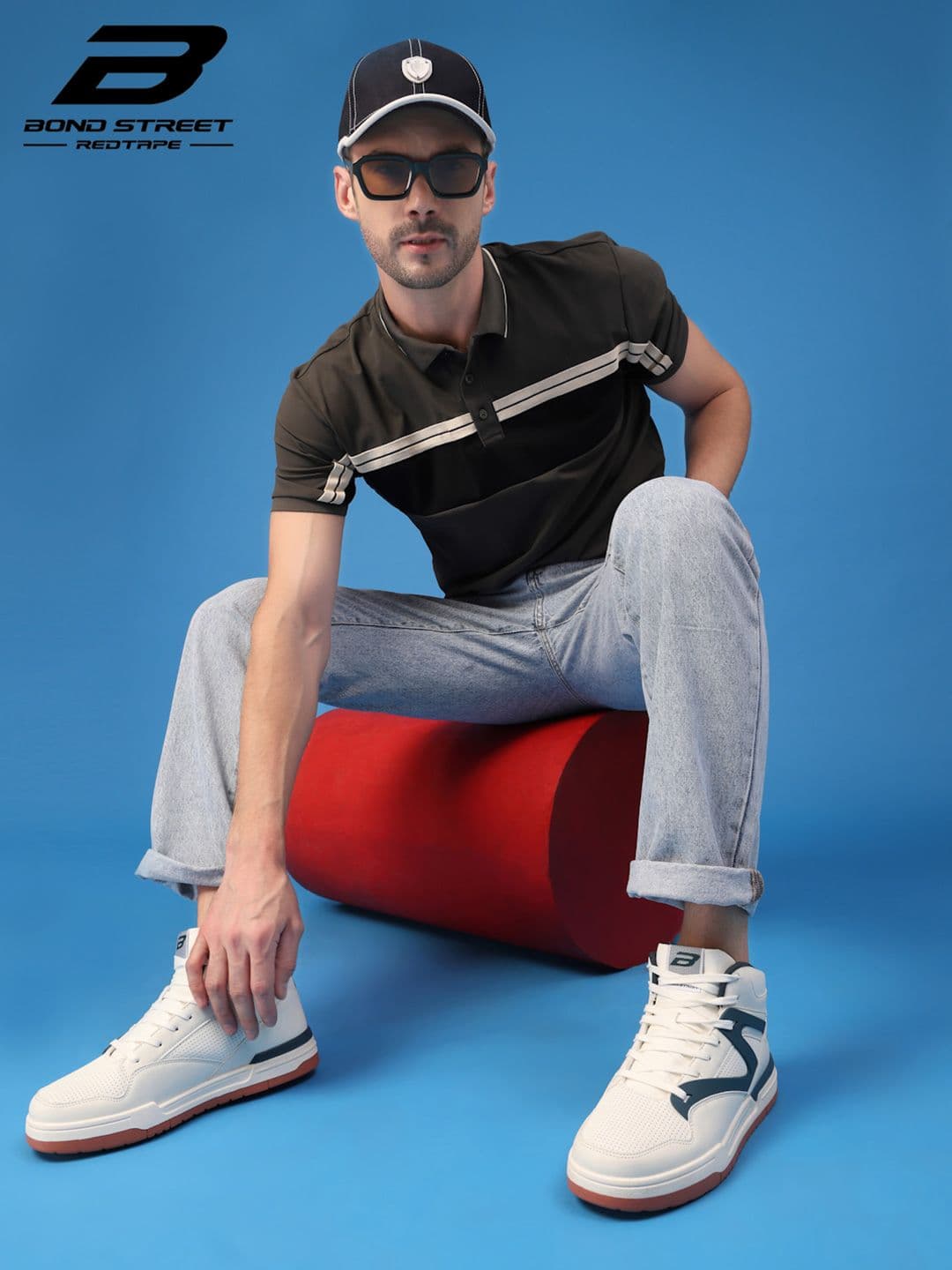 Bond Street By Red Tape Hustle Men Colourblocked High-Top Sneakers thumbnail 7