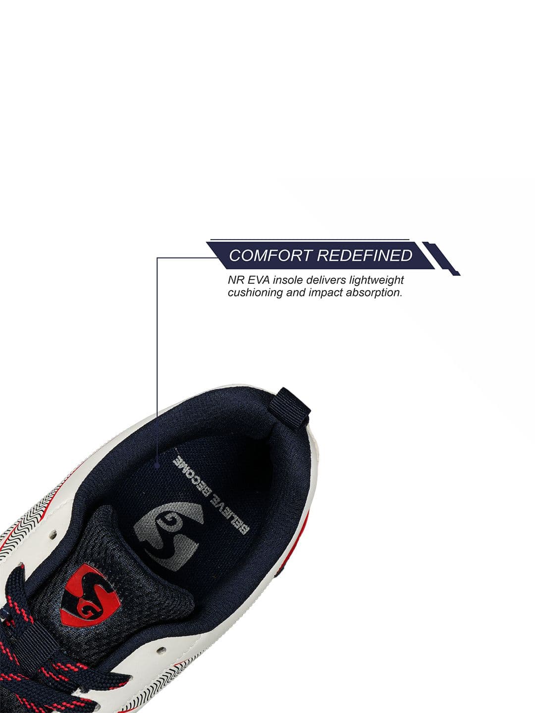 SG Blazer Cricket Shoes Red-Navy - High Performance Comfort & Stability thumbnail 7