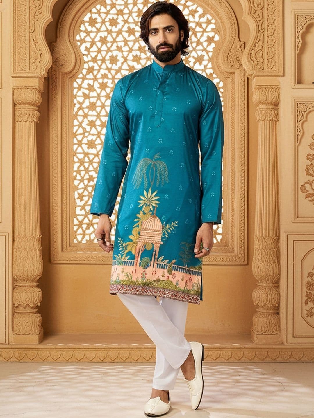 RANGRAAG Men Ethnic Motifs Printed Kurta thumbnail 3