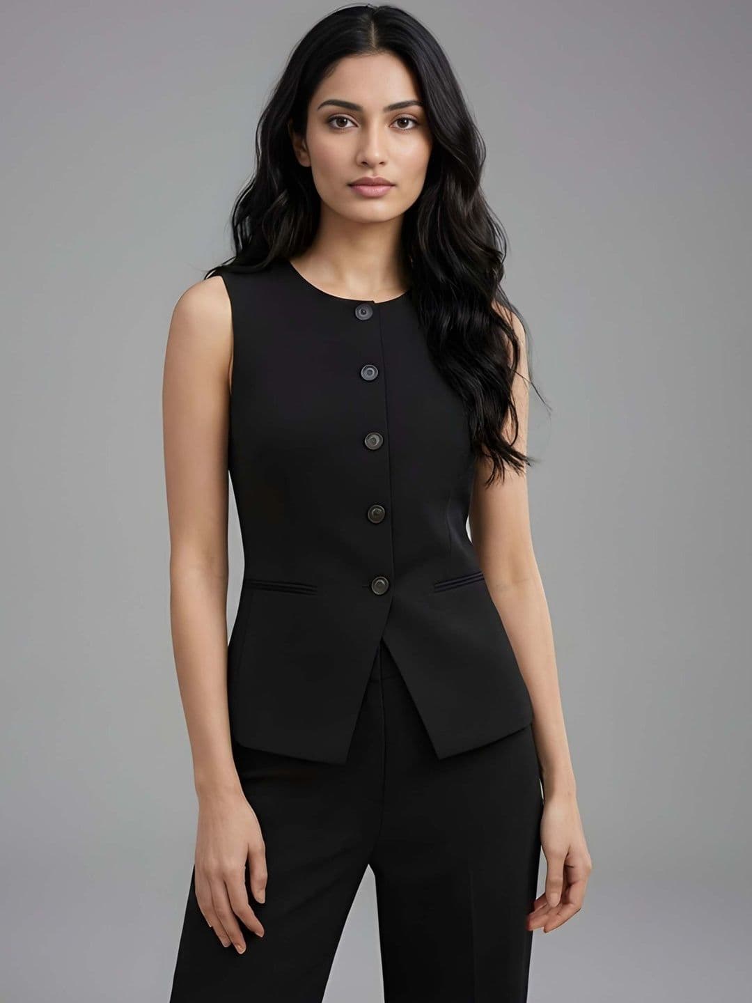 The Roadster Lifestyle Co Sleeveless Slim Fit Waistcoat - view 1