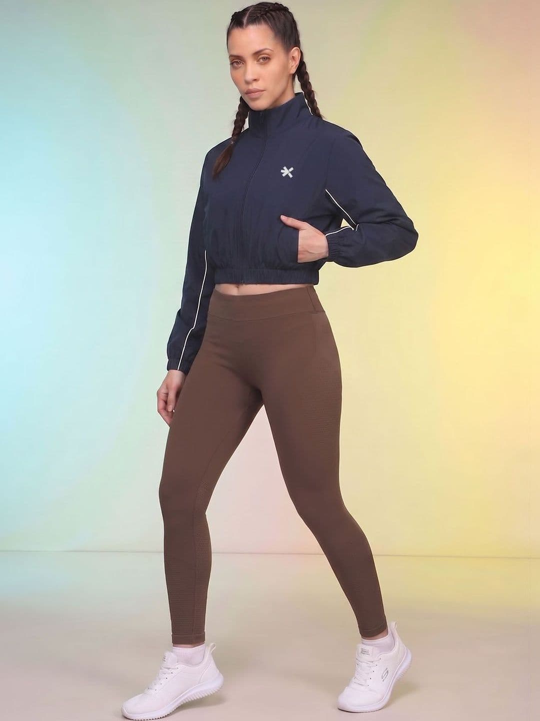 HRX by Hrithik Roshan Women Training or Gym Sporty Jacket Wth Embroidered thumbnail 6