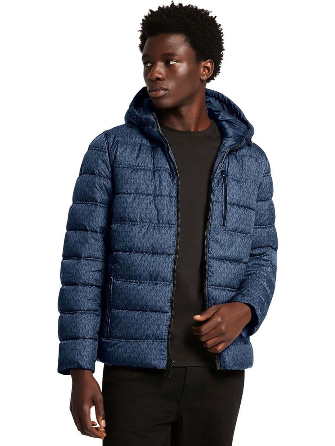 Michael Kors Midnight Blue Logo Reversible Jacket - view 1