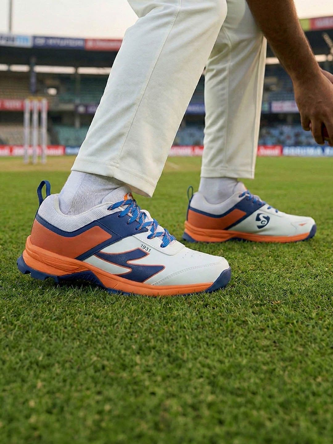 SG Impact Cricket Shoes White-Orange - Durable Breathable Performance Design thumbnail 7