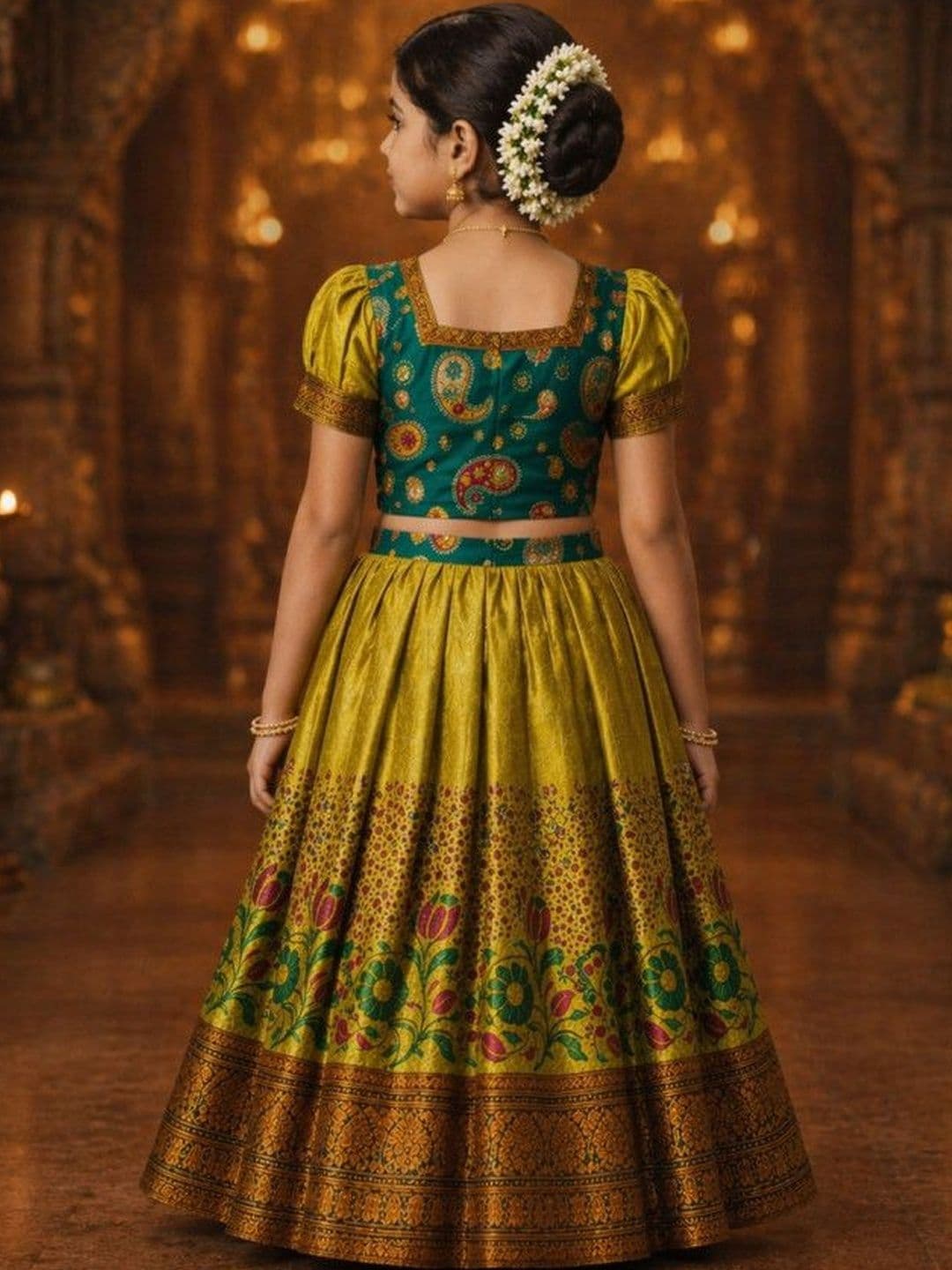 Ethzy Girls Printed Ready to Wear Lehenga & thumbnail 4