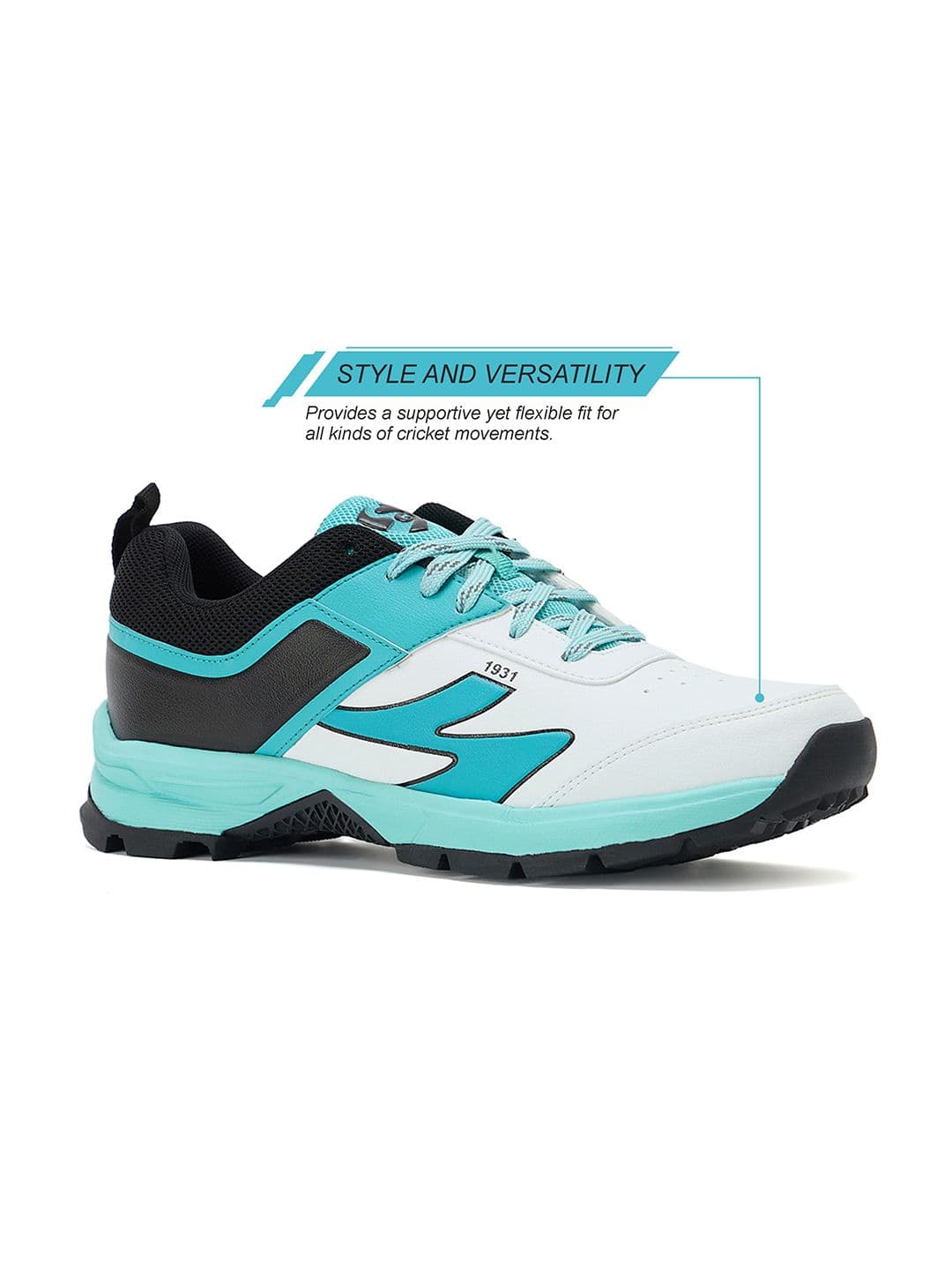 SG Impact Cricket Shoes White-Arctic Teal - Durable Breathable Performance Design thumbnail 5