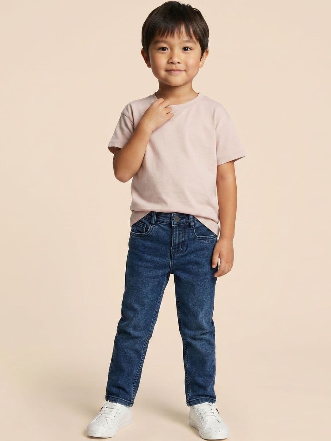 Nauti Nati Boys Straight Fit Mid-Rise Low Distress Light Fade Stretchable Jeans thumbnail 5