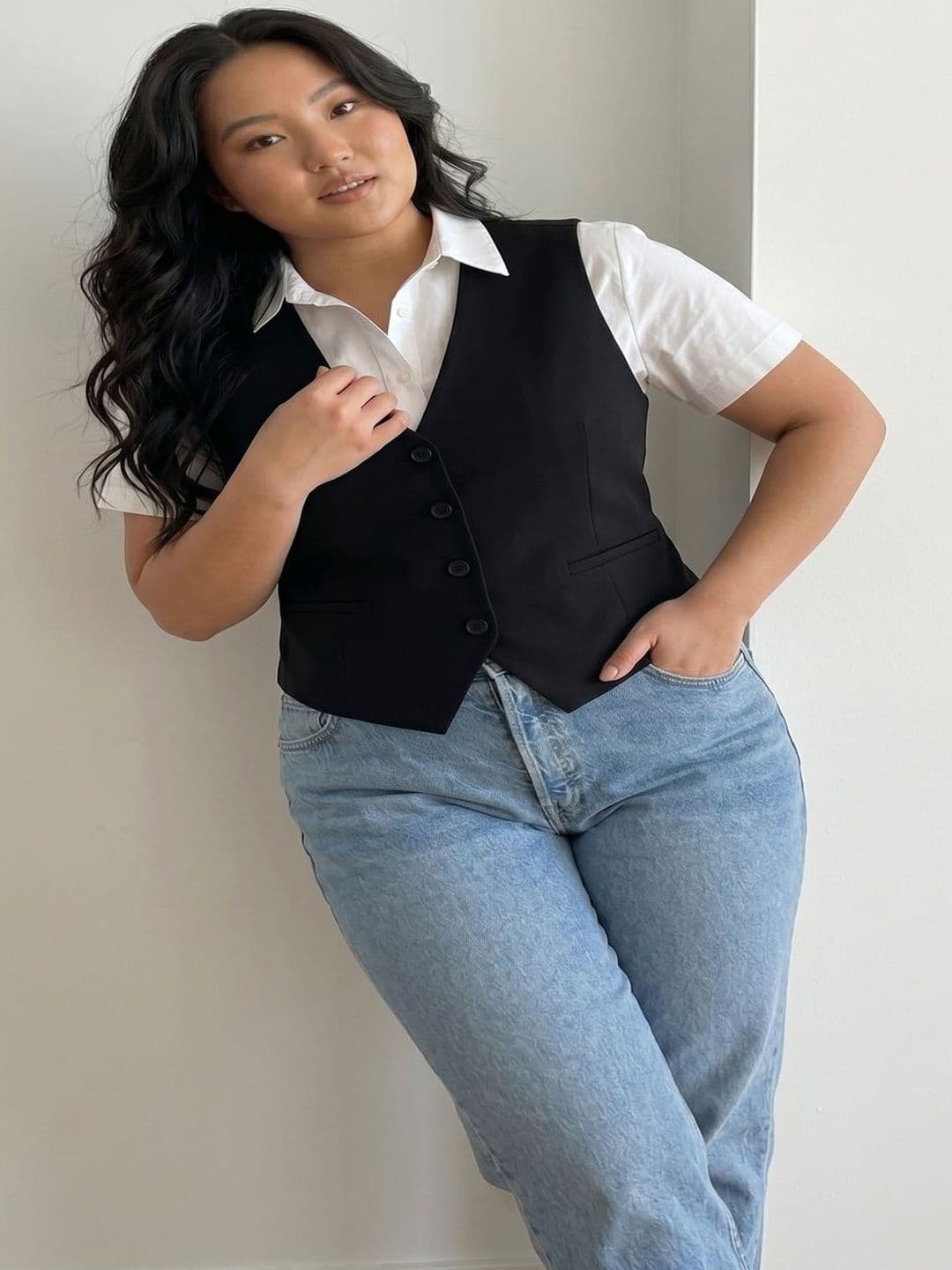 THE FASHION HUB V-Neck Woven Formal Waistcoat thumbnail 4