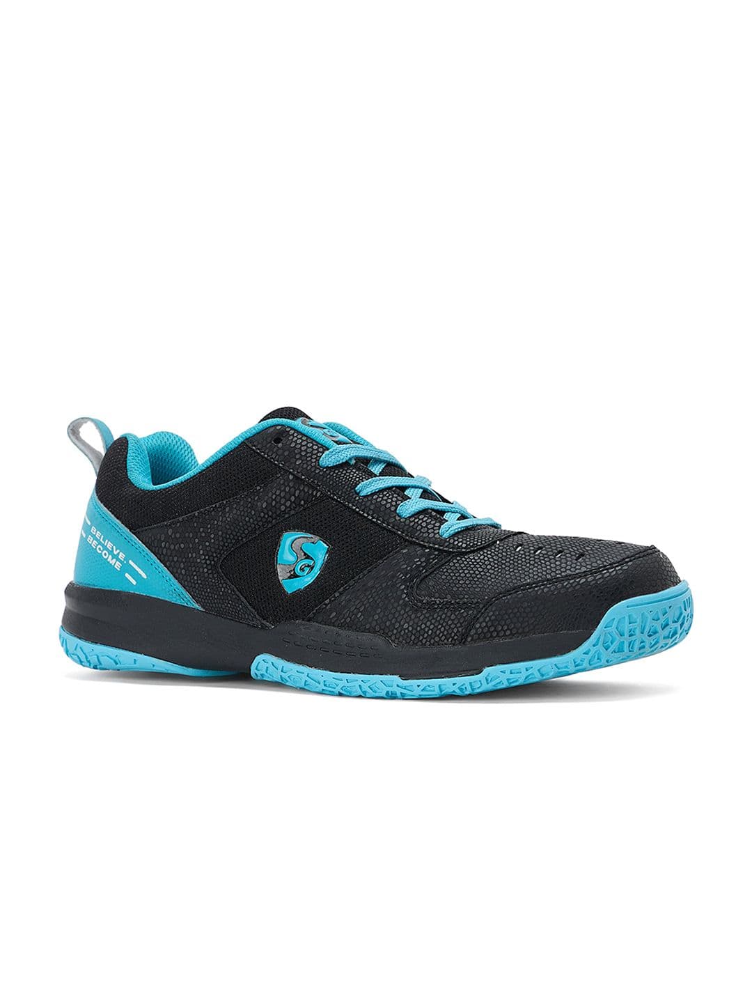 SG Court Pro Shoes Black-Cyan best for Badminton, Pickleball & Tennis Shoes thumbnail 2
