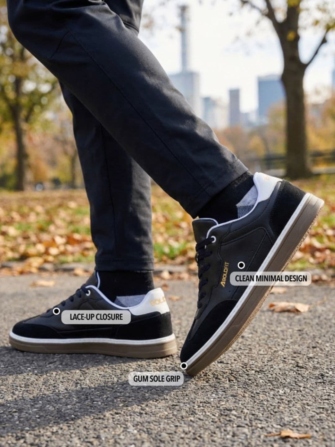 BOLDFIT Men Black Klunys Elite Sneakers Shoes thumbnail 7