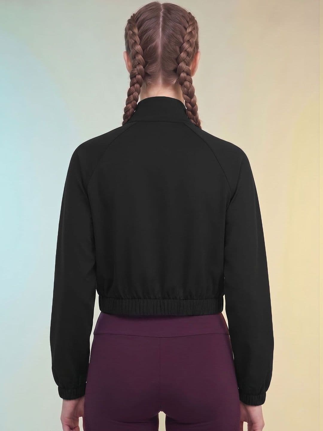 HRX by Hrithik Roshan Women Brand Logo Lightweight Crop Training or Gym Sporty Jacket thumbnail 6