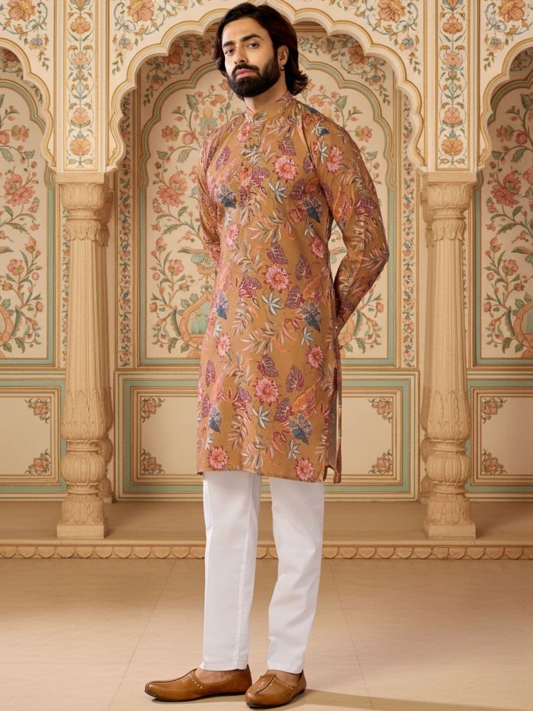 RANGRAAG Men Floral Printed Floral Kurta thumbnail 4