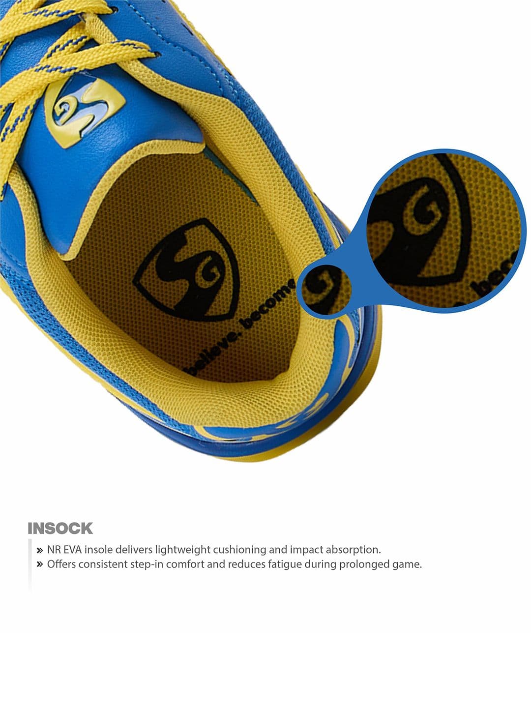 SG Club Evo Stud Shoes Blue-Yellow - Mesh Upper EVA Stable Support thumbnail 4