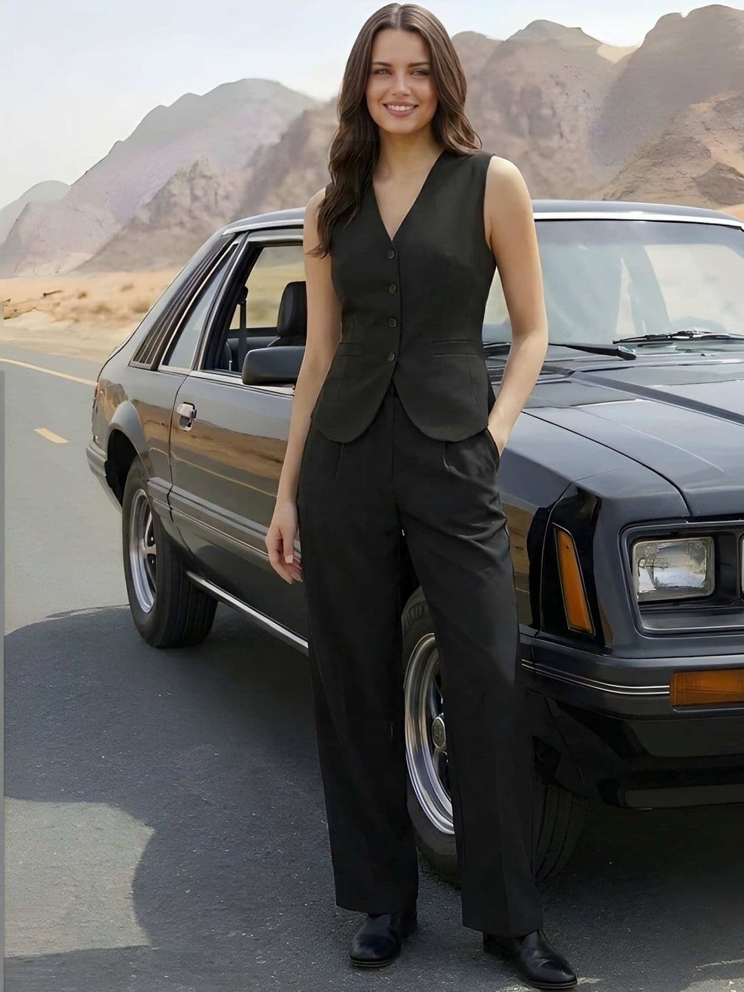Roadster Solid Waistcoat with Trousers thumbnail 2