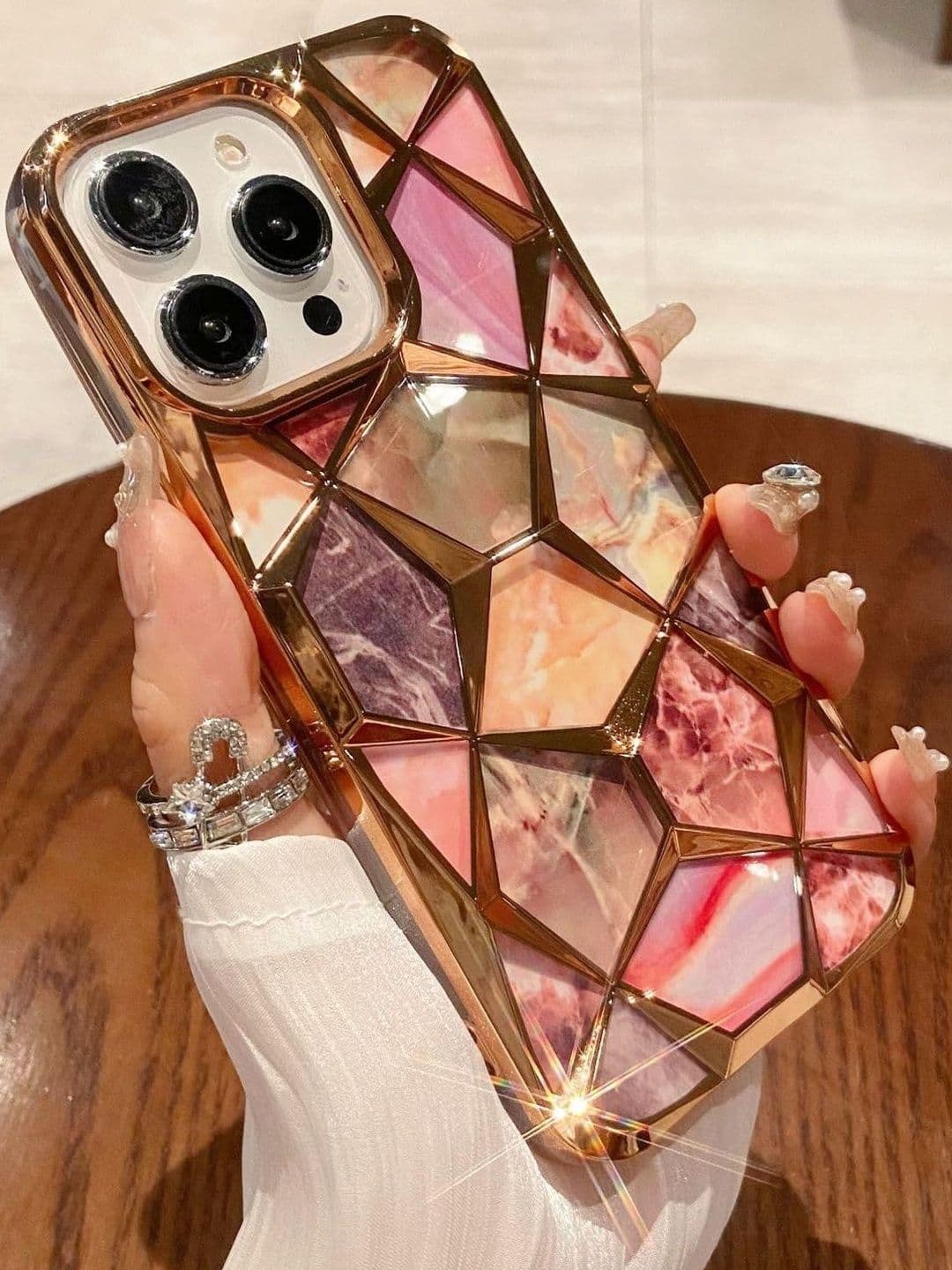 COVERLY Geometric Printed iPhone 13 Pro Back Case Mobile Accessories thumbnail 6