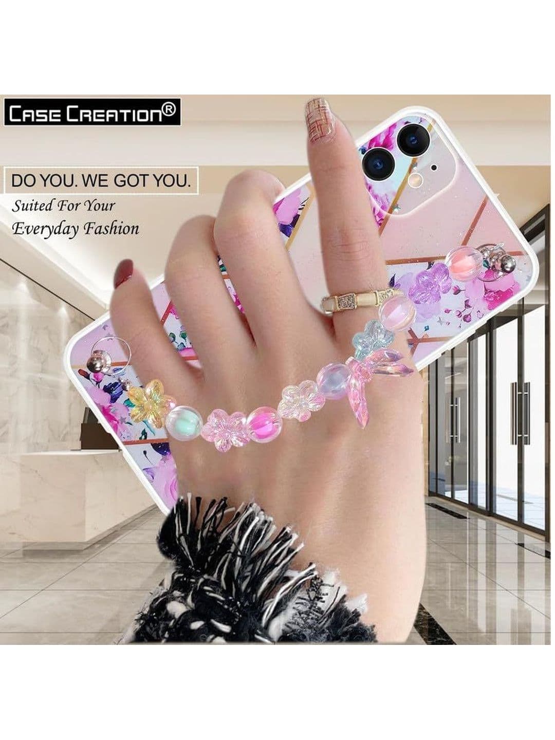 COVERLY Floral Printed iPhone X Back Case Mobile Accessories thumbnail 4