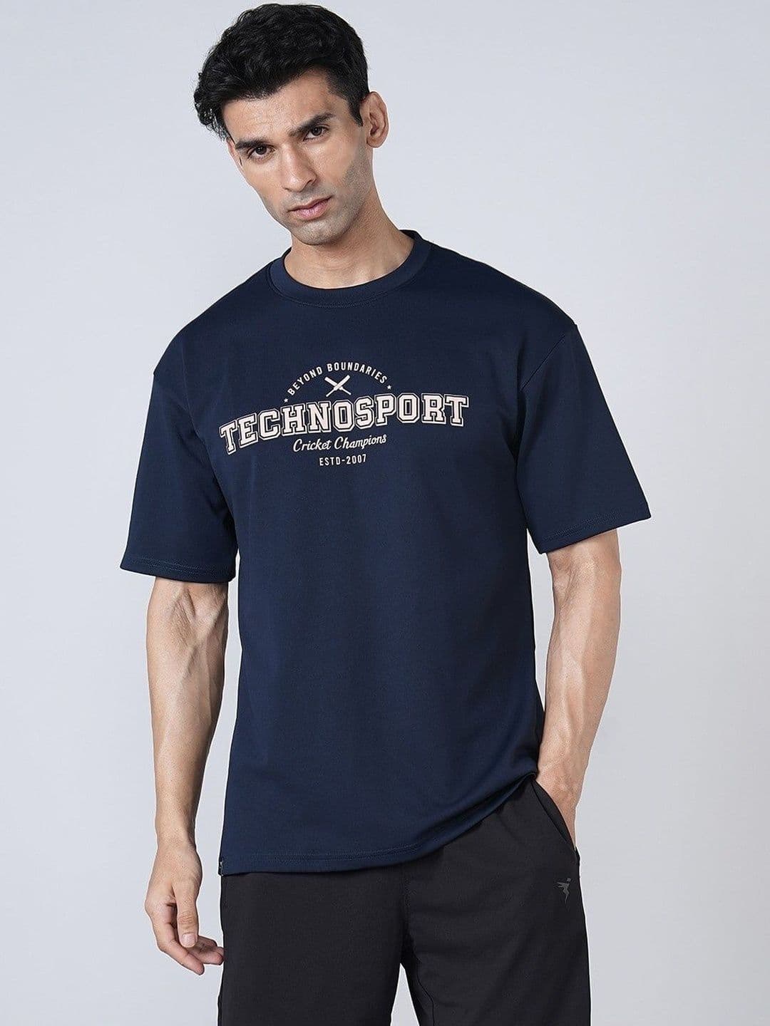Technosport Men Typography Printed Slim Fit T-shirt thumbnail 2