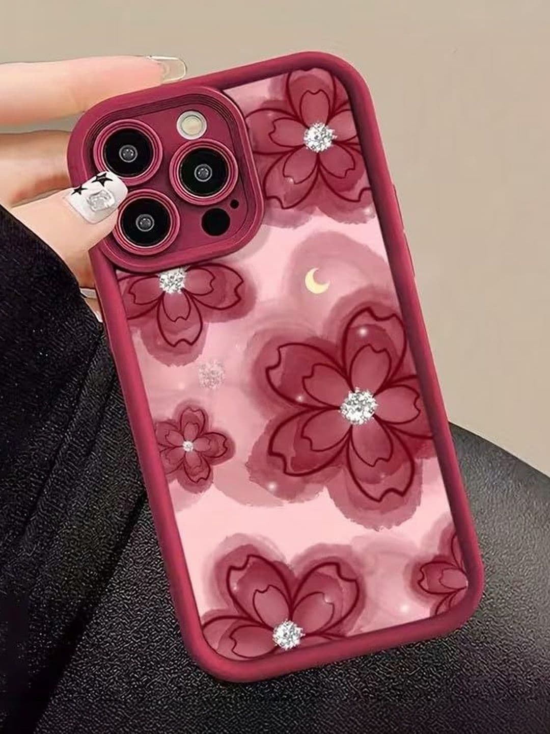 COVERLY Floral Printed iPhone 15 Pro Max Back Case Mobile Accessories thumbnail 2
