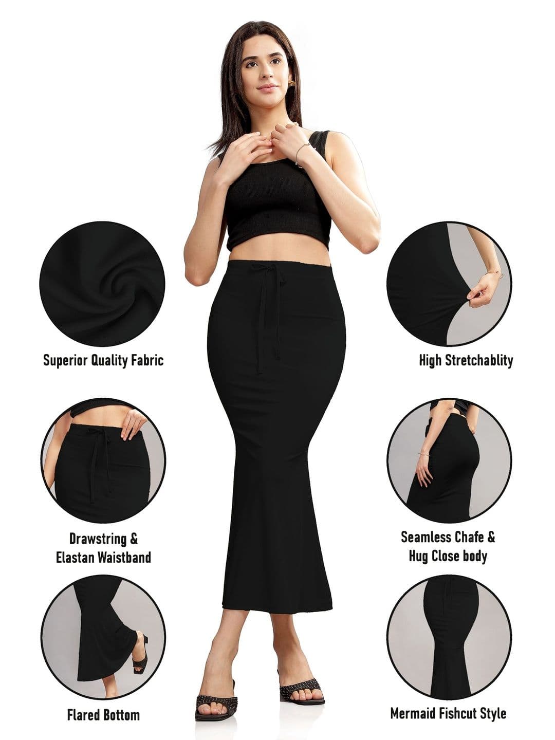 JETVELI Women Pack of 3 Soft Cotton High Waist Regular Fit Saree Shapewear Petticoat thumbnail 4
