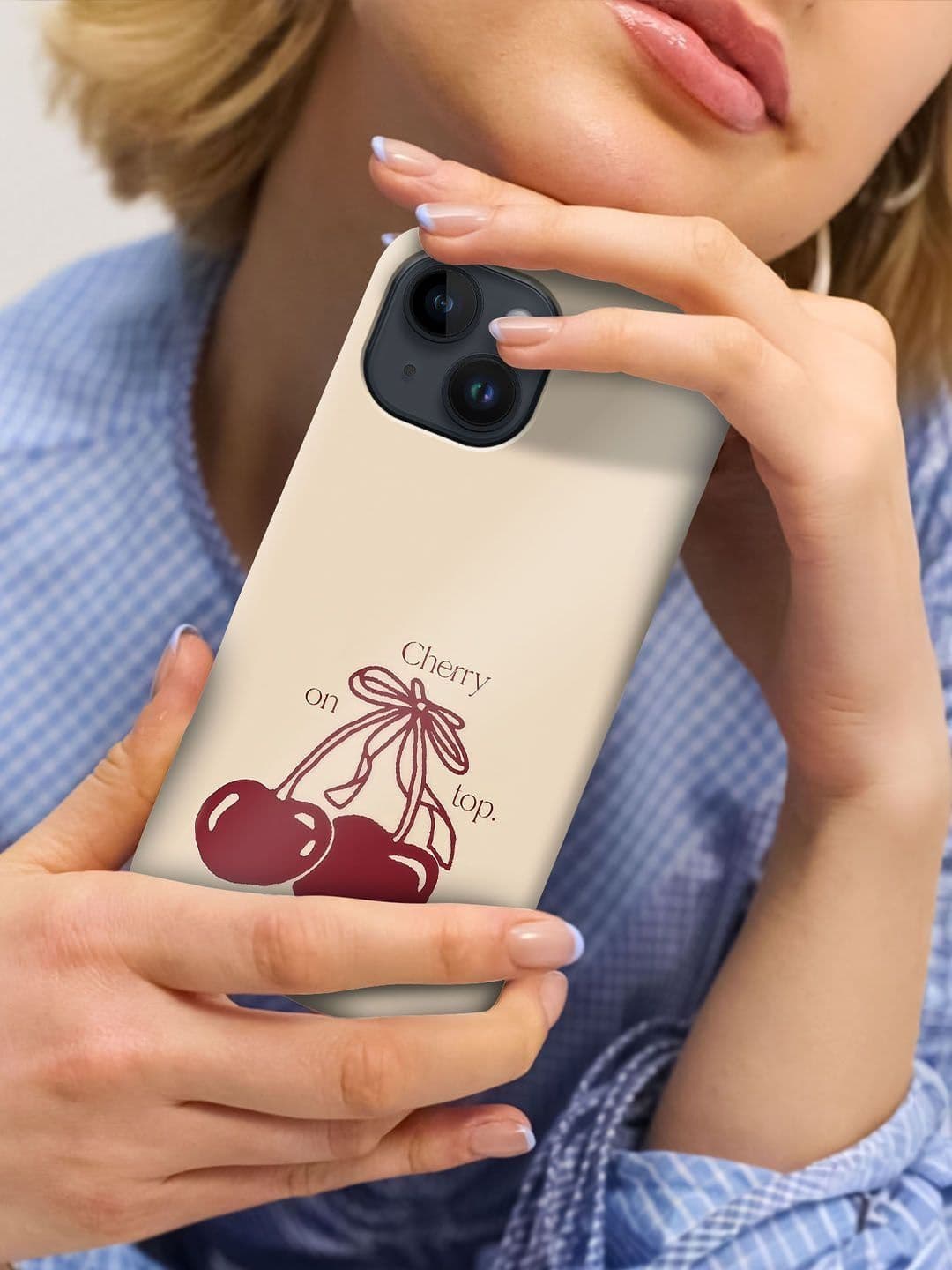 QRIOH Conversational Printed iPhone 14 Back Case Mobile Accessories thumbnail 6