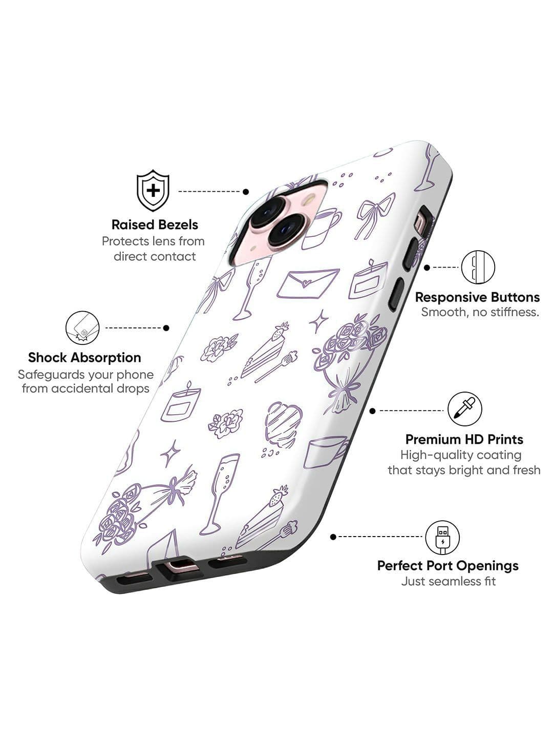 QRIOH Conversational Printed iPhone 14 Back Case Mobile Accessories thumbnail 3