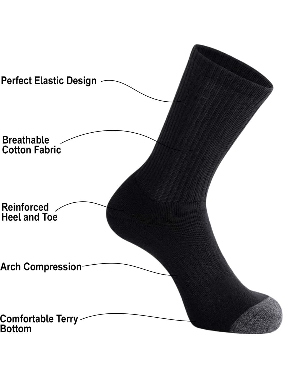 REDCARP Men Pack of 3 Cotton Calf Length Socks thumbnail 4