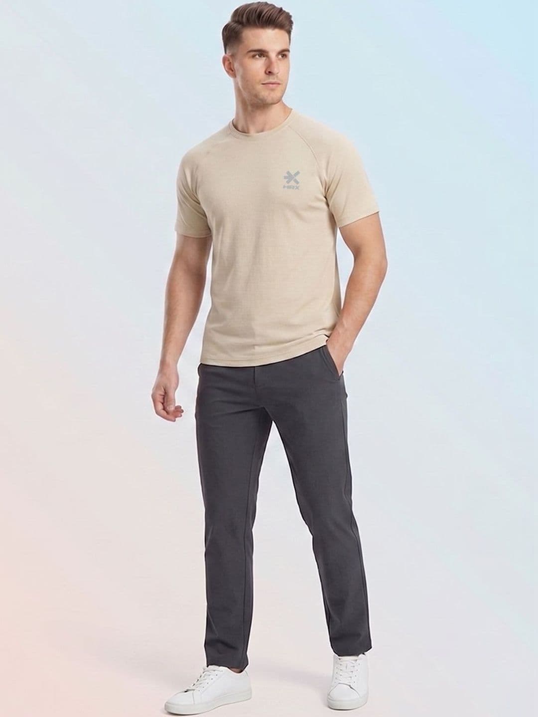 HRX by Hrithik Roshan Brand Logo Printed Round Neck T-shirt thumbnail 5
