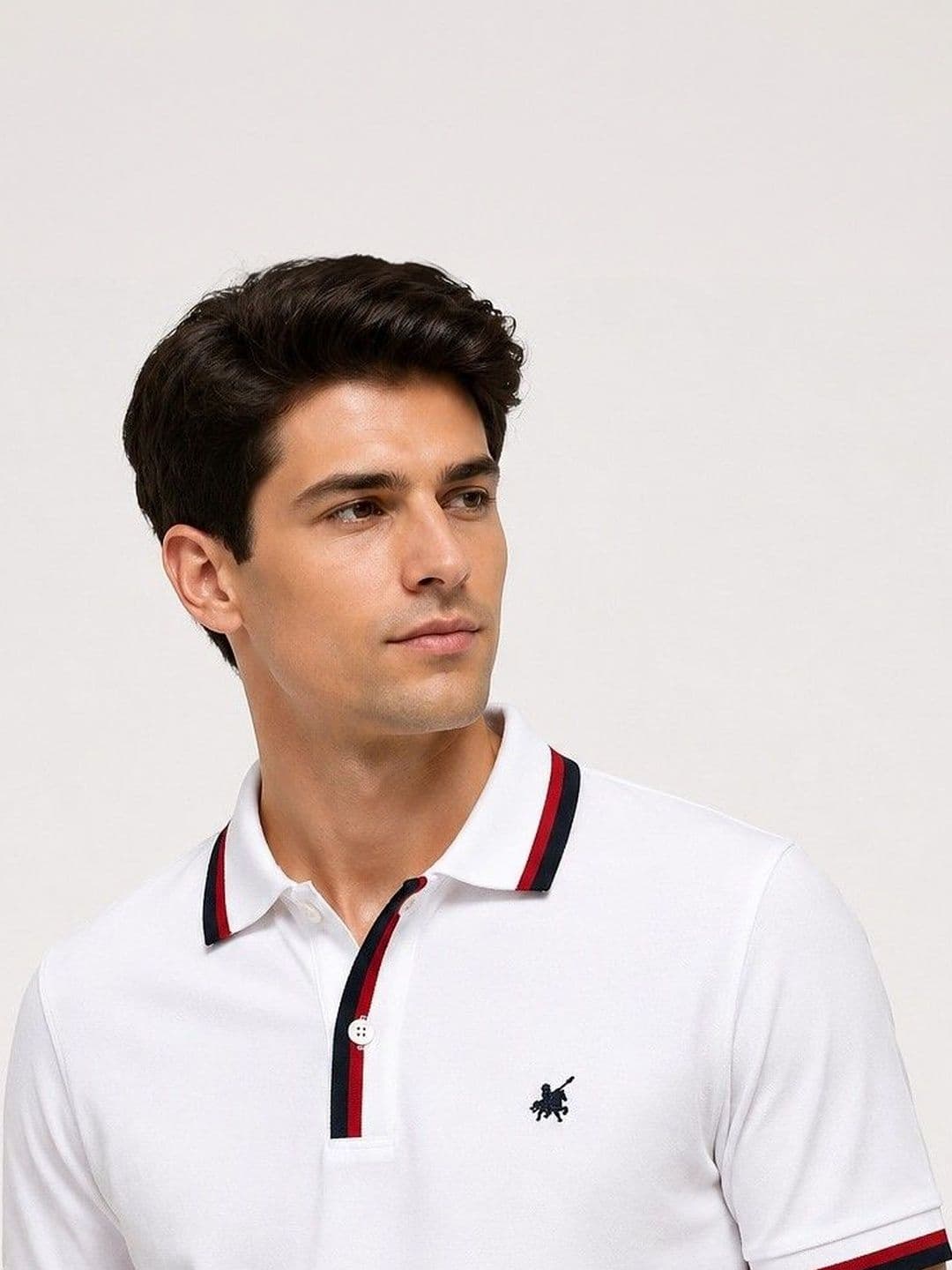 Raves Men Brand Logo Polo Collar Bio Finish T-shirt thumbnail 4