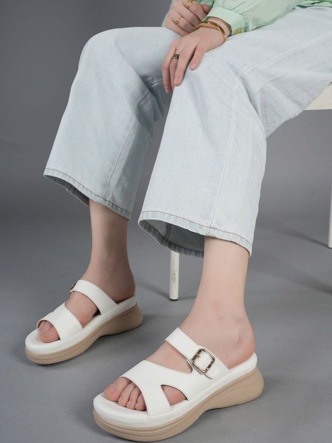 The Roadster Lifestyle Co Women Round Toe Wedge Sandals Heels - view 1