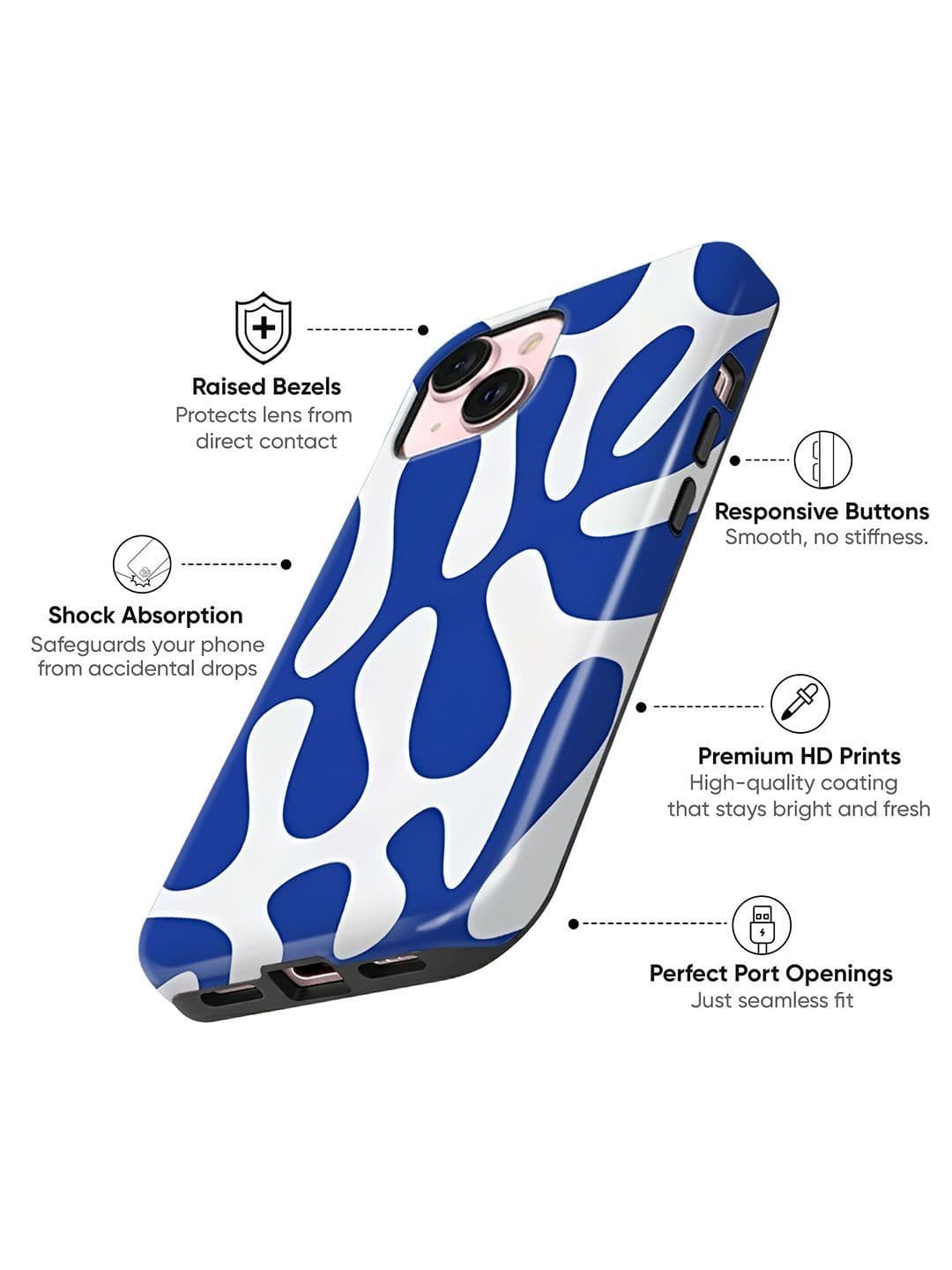 QRIOH Abstract Printed iPhone 14 Back Case Mobile Accessories thumbnail 3