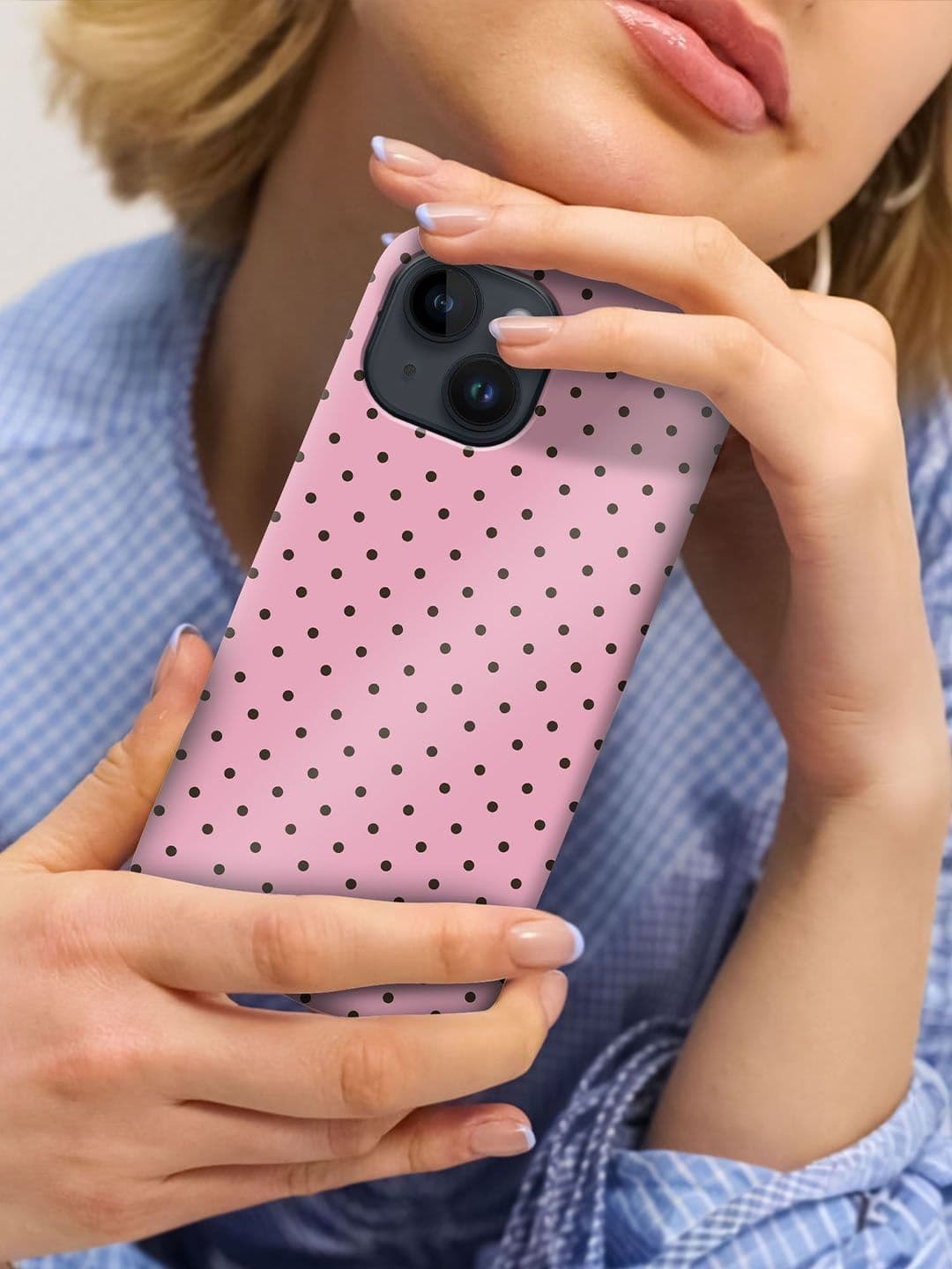 QRIOH Geometric Printed iPhone 14 Back Case Mobile Accessories thumbnail 2