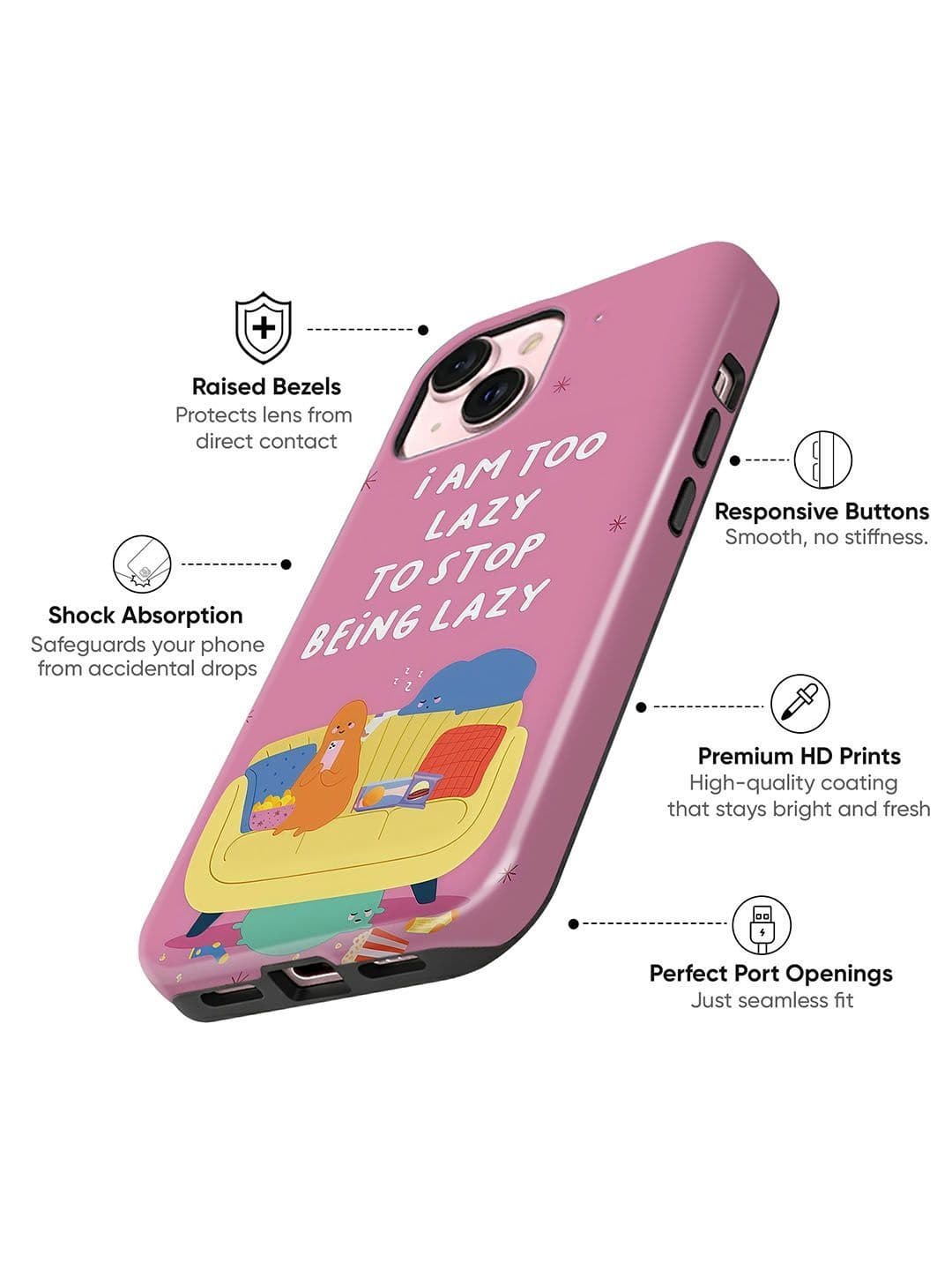 QRIOH Conversational Printed iPhone 15 Pro Back Case Mobile Accessories thumbnail 2