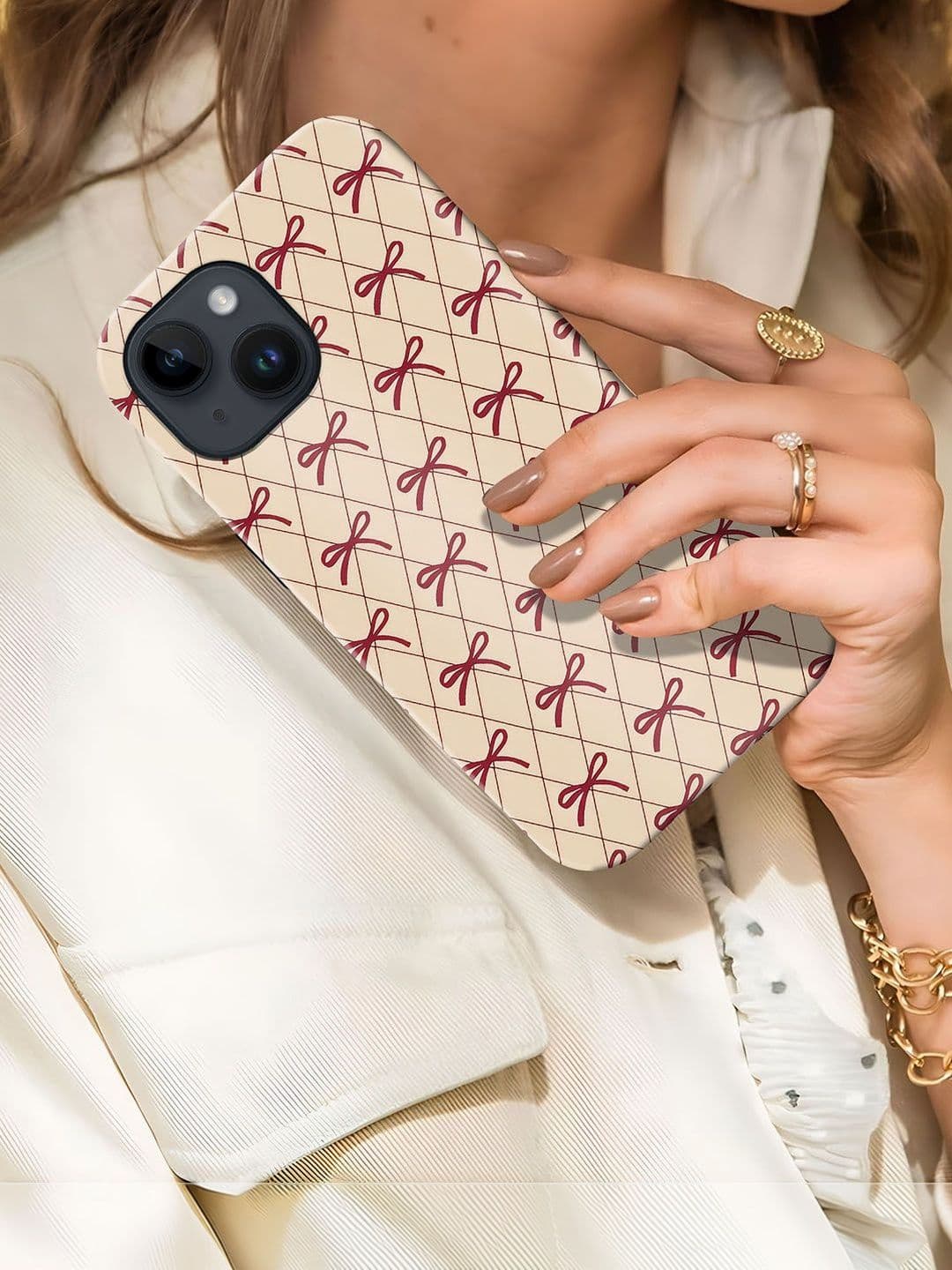 QRIOH Geometric Printed iPhone 13 Back Case Mobile Accessories thumbnail 6