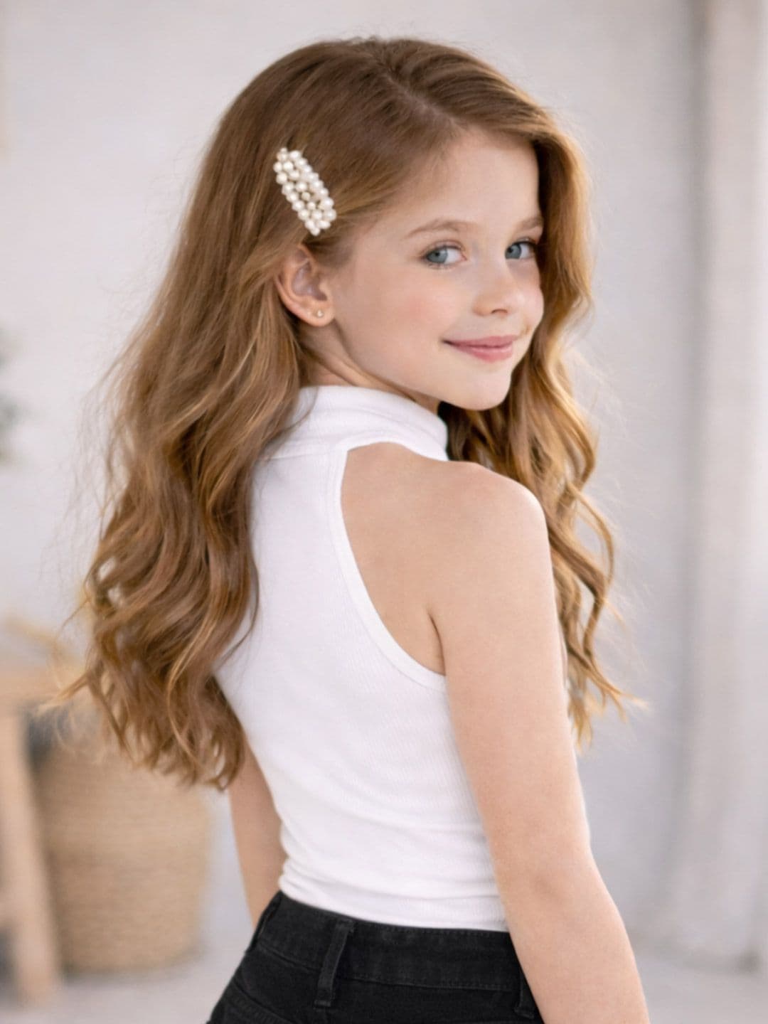 Ninas Girls White Cotton Blend Tops thumbnail 5
