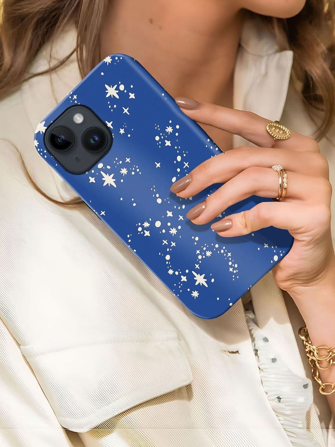 QRIOH Geometric Printed iPhone 15 Plus Back Case Mobile Accessories thumbnail 2