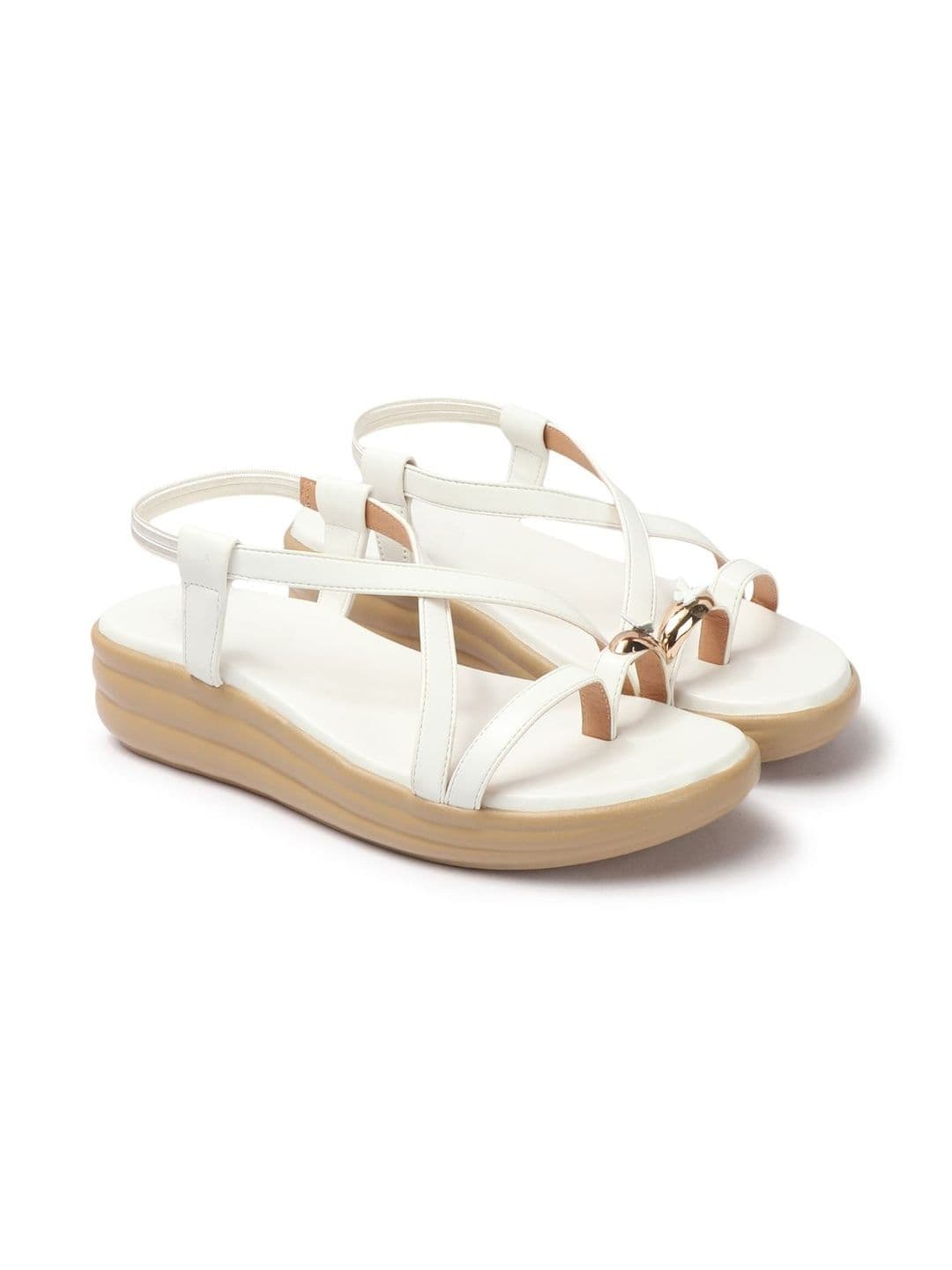 SELFIEE Wedge Sandals with Buckles thumbnail 4