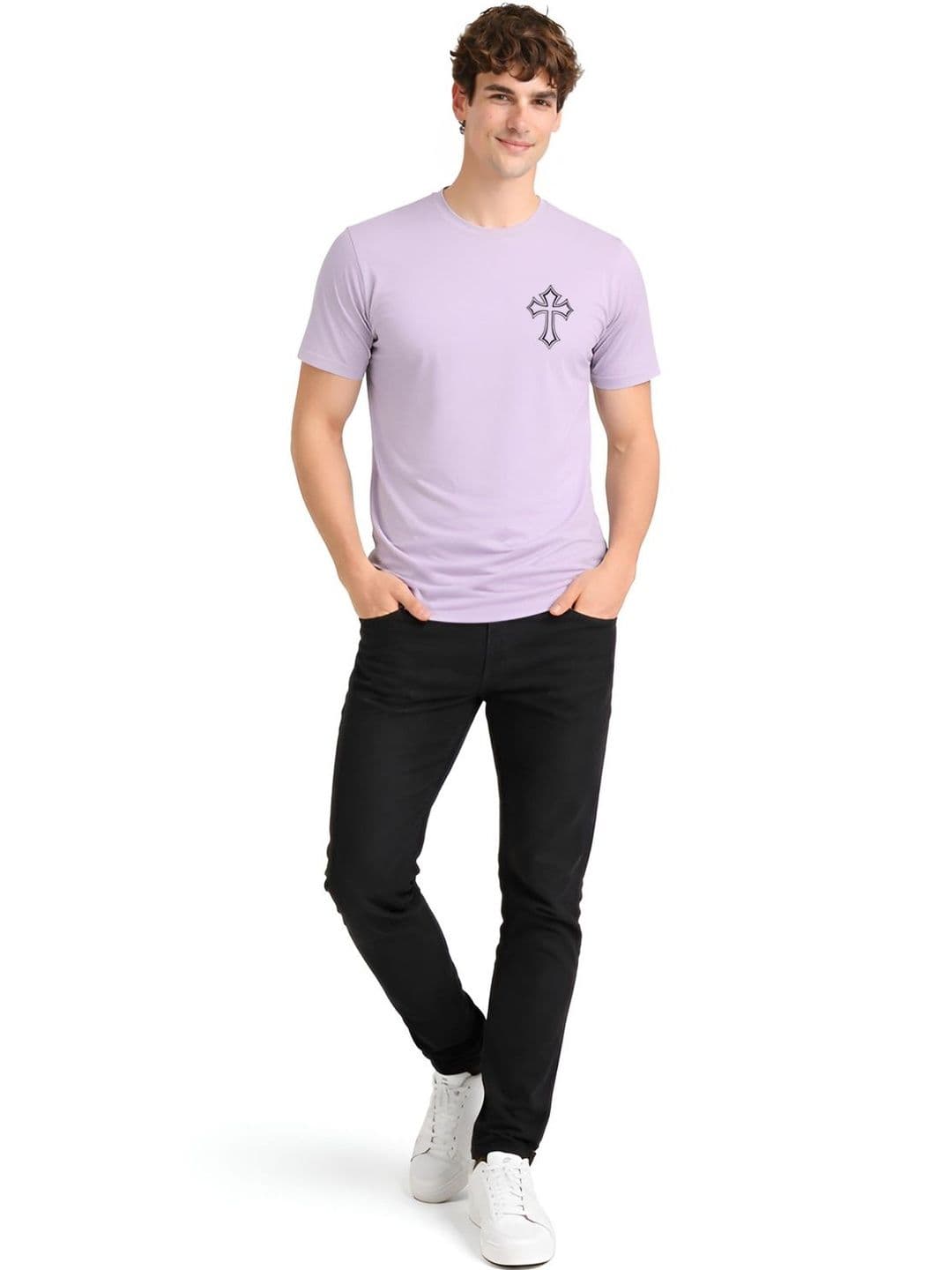 ADRO Men Printed Round Neck Short Sleeves Cotton T-shirt thumbnail 3
