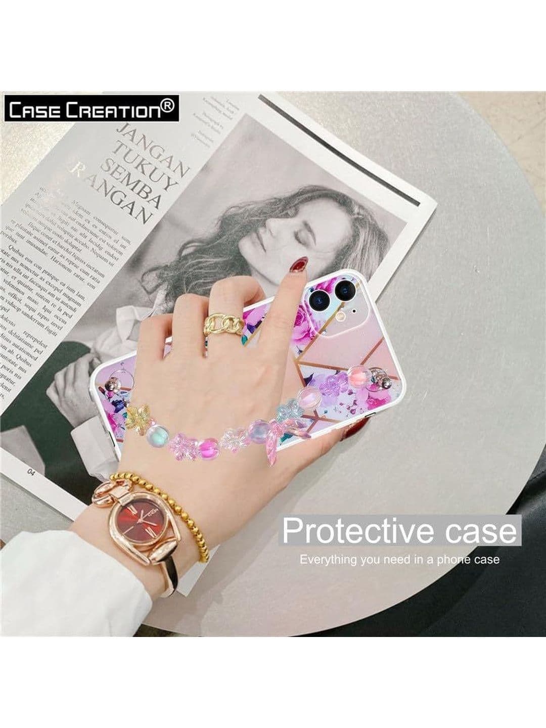 COVERLY Floral Printed iPhone X Back Case Mobile Accessories thumbnail 2