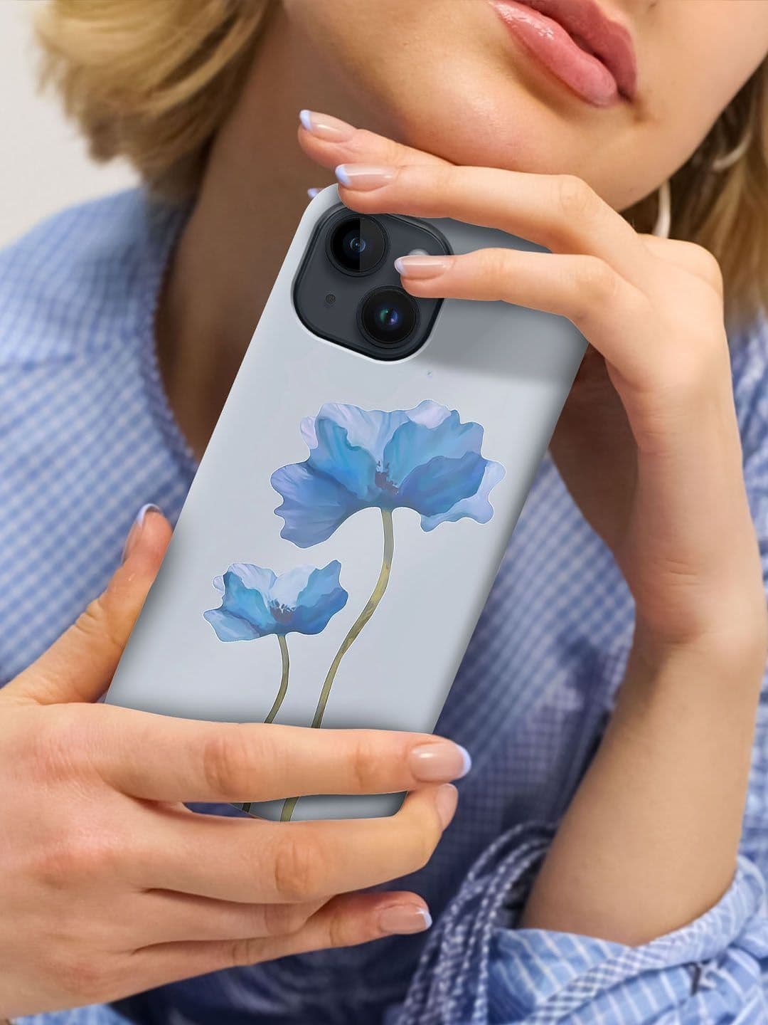 QRIOH Floral Printed iPhone 14 Back Case Mobile Accessories thumbnail 4