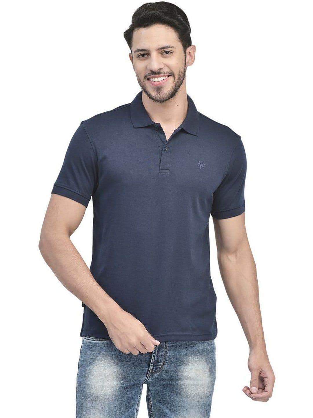 Woodland Men Brand Logo Polo Collar T-shirt thumbnail 3