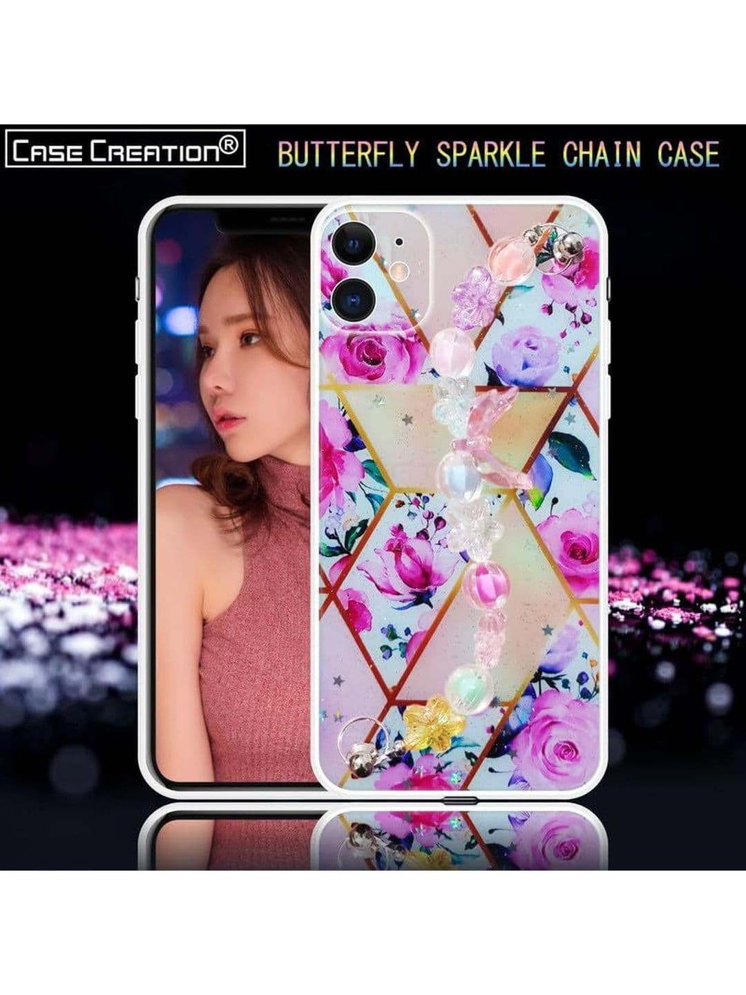 COVERLY Floral Printed iPhone X Back Case Mobile Accessories thumbnail 7